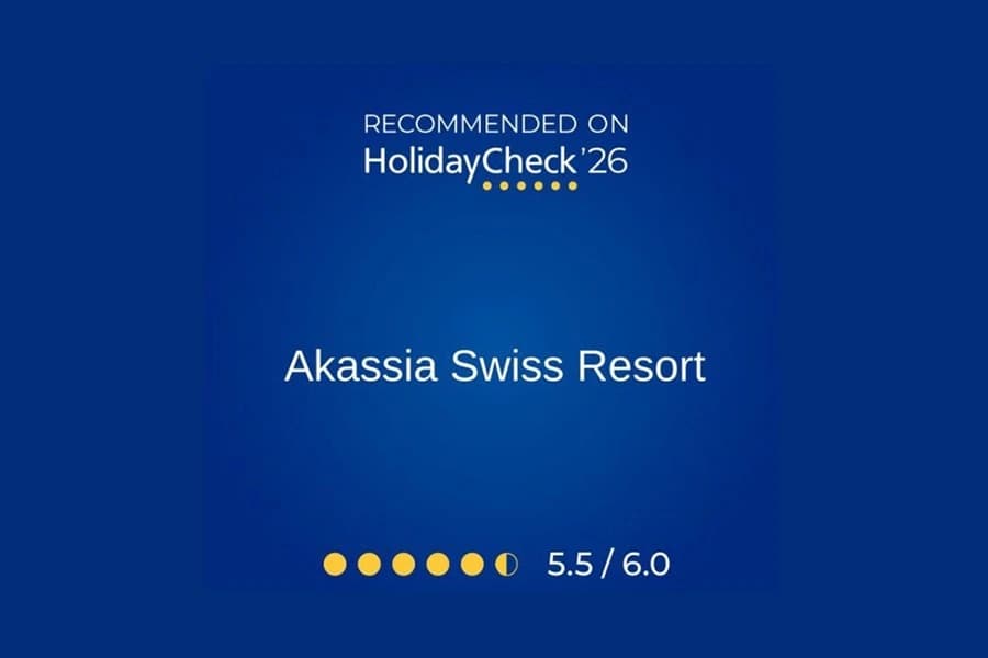 Akassia Swiss Resort Achieves 5.5/6 on HolidayCheck